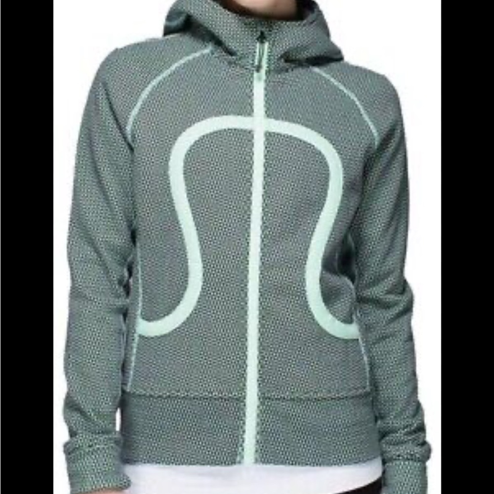 Lululemon Athletica Green and Black Fitted Raglan Hoodie